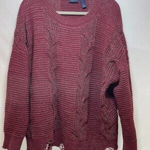 Womens Day trip from Buckle Burgandy sweater-Medium